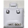 Image 1 : 31) 14KT GOLD WHITE SAPPHIRE EARRINGS