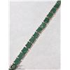Image 1 : 33) STERLING SILVER EMERALDS BRACELET