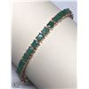Image 3 : 33) STERLING SILVER EMERALDS BRACELET