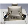 Image 2 : 34) 10KT GOLD SAPPHIRE EARRINGS