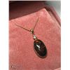 Image 3 : 36) 10/14KT GOLD OPAL DIAMOND PENDANT NECKLACE