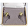Image 1 : 38) 14KT GOLD SAPPHIRE & 2 DIAMONDS EARRINGS