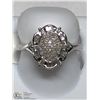 Image 2 : 39)  10KT WHITE GOLD DIAMOND RING SIZE 7.5