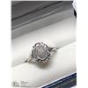 Image 4 : 39)  10KT WHITE GOLD DIAMOND RING SIZE 7.5