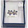 Image 1 : 40) 14KT Y. GOLD SAPPHIRE & DIAMONDS EARRINGS