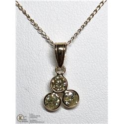 41) 10/14KT YELLOW GOLD DIAMOND PENDANT NECKLACE
