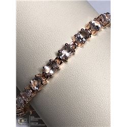 42) STERLING SILVER MORGANITE BRACELET