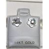 Image 1 : 45) 14KT 2 DIAMOND MOTHER OF PEARL FLOWER EARRINGS