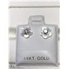 Image 2 : 45) 14KT 2 DIAMOND MOTHER OF PEARL FLOWER EARRINGS