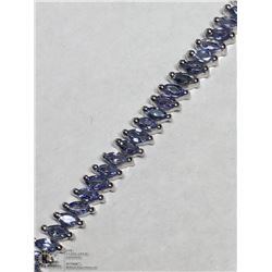 46) STERLING SILVER TANZANITE BRACELET