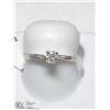 Image 1 : 47) 10KT WHITE GOLD DIAMOND RING SIZE 6
