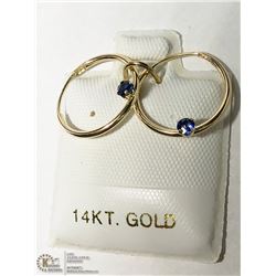 50) 14KT GOLD 2 SAPPHIRE EARRINGS