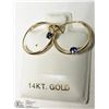 Image 1 : 50) 14KT GOLD 2 SAPPHIRE EARRINGS