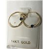 Image 2 : 50) 14KT GOLD 2 SAPPHIRE EARRINGS