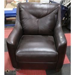 DARK BROWN LEATHERETTE 34" SOFA CHAIR