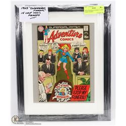 1969 SUPERGIRL FUNERAL 15 CENT COMIC FRAMED