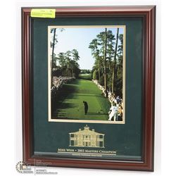 FRAMED PHOTO OF GOLFER MIKE WEIR WINNER OF