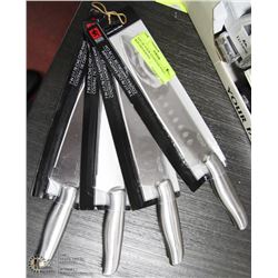 LOT OF 4 NEW STAINLESS STEEL KITCHEN KNIVES
