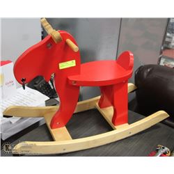 CHILDRENS WOOD ROCKING MOOSE