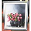 Image 1 : LARGE FLORAL  CANVAS PAINTING FRAMED.