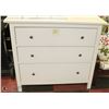 Image 1 : WHITE 43.5" X 20" X38"H 3 DRAWER DRESSER