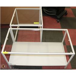 METAL AND GLASS 36"X18"X18"H COFFEE TABLE WITH