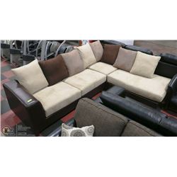 NEW BROWN LEATHERETTE AND MULTI COLOR MICROFIBRE