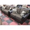 Image 1 : NEW FABRIC AND LEATHERETTE 78" SOFA WITH 59" LOVE