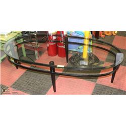 METAL AND GLASS COFFEE TABLE 57"X27"X18"