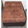 Image 1 : DARK BROWN MICROFIBRE AND LEATHERETTE OTTOMAN