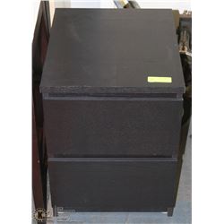 BLACK 2 DRAWER NIGHT STAND. FURNITURE