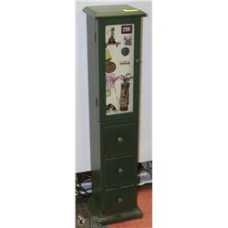 GOLF THEMED MEDIA/BOOK SHELF WITH 1 DOOR AND