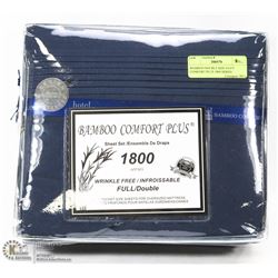 BAMBOO DOUBLE SIZE NAVY COMFORT PLUS 1800 SERIES