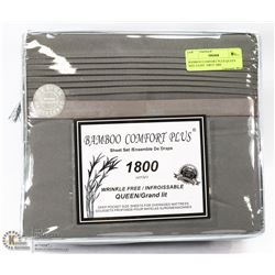 BAMBOO COMFORT PLUS QUEEN  SIZE LIGHT  GREY 1800