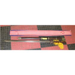 LARGE ORIENTAL SWORD WITH DRAGON ENGRAVING BLADE