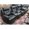 Image 1 : NEW DELUXE BLACK LEATHERETTE RECLINING 84" DROP