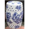 Image 1 : DECORATIVE BLUE AND WHITE CERAMIC STOOL