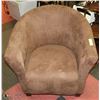 Image 1 : BROWN MICROFIBRE TUB CHAIR