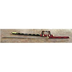 RED HANDLED KATANA SWORD WITH CARRY STRAP