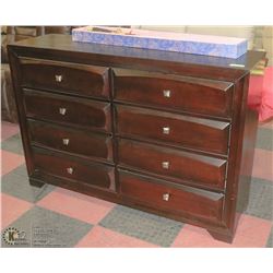WOOD 8 DRAWER DRESSER 59"X17"X40"