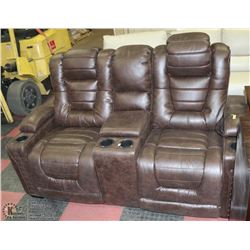 DELUXE ELECTRIC RECLINING CONSOLE 68" LOVE SEAT W/