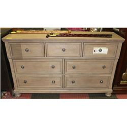 LIGHT WOOD 7 DRAWER DRESSER 55X18X40"H