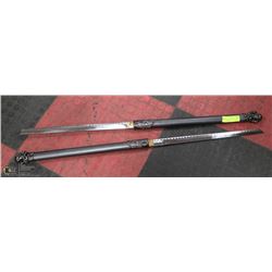 DUEL KATANA SWORDS IN SKULL AND DRAGON