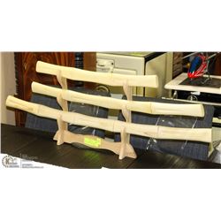 SET OF 3 BAMBOO SCABBARD KATANAS WITH DISPLAY RACK