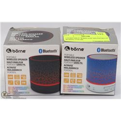 2 PORTABLE WIRELESS SPEAKERS IN BOXES, COLOR-