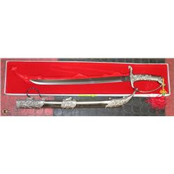 ORNATE HORSE HEAD HANDLE SABER WITH METAL