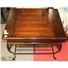Image 1 : WOOD AND WROUGHT IRON END TABLE