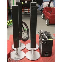 4 SONY TOWER SPEAKERS AND SURROUND SYSTEM