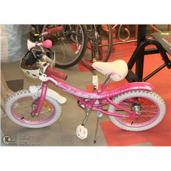 CREAM SODA PINK SUPER CYCLE 16"X2" WHEELS & HELMET