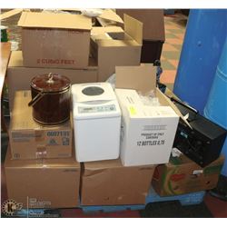 PALLET OF ESTATE MISC. INCL PLATINUM PLATED GLASSS